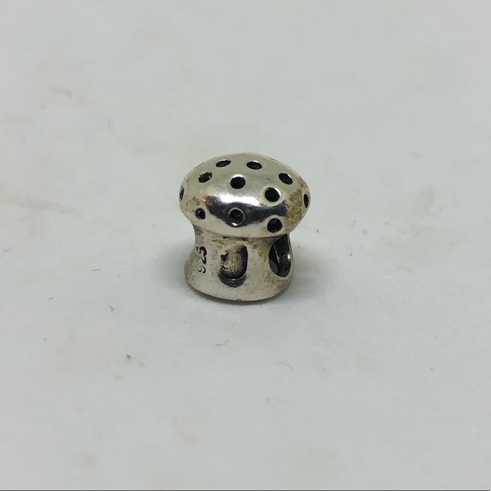 Sterling silver mushroom euro charm